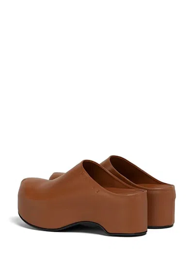 Marni Twin-set Round Neck Sweater Print In Brown