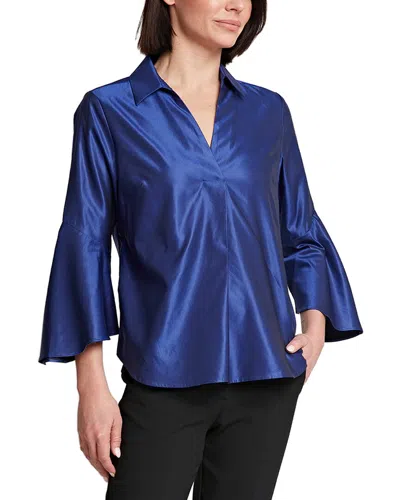 Hinson Wu Nicole Silk-blend Shirt In Blue
