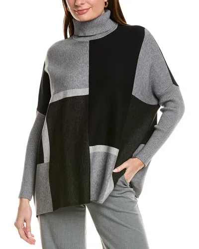 Joseph A . Printed Turtleneck Sweater In Gray