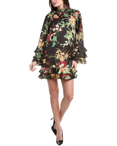 Flora Bea Nyc Ledger Satin Mini Dress In Multi