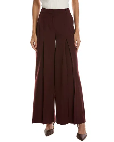 Kenneth Cole High-rise Inverted Pleat Wide Leg Pant In Brown
