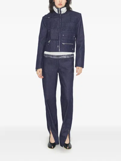 Tory Burch Handbag Pocket Denim Jacket In Blue