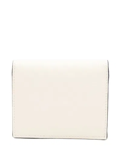 Totême T-lock Leather Cardholder In Neutral