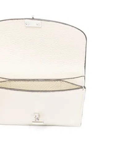 Totême T-lock Leather Cardholder In Neutral