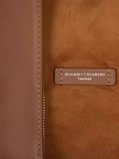 Gianni Chiarini Solid Color Shoulder Bag In Brown