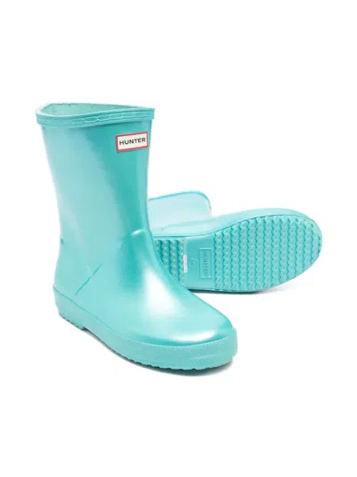 Hunter Logo Boots In Blue