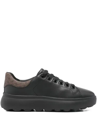 Geox Spherica Ec4.1 Lace-up Sneakers In Black