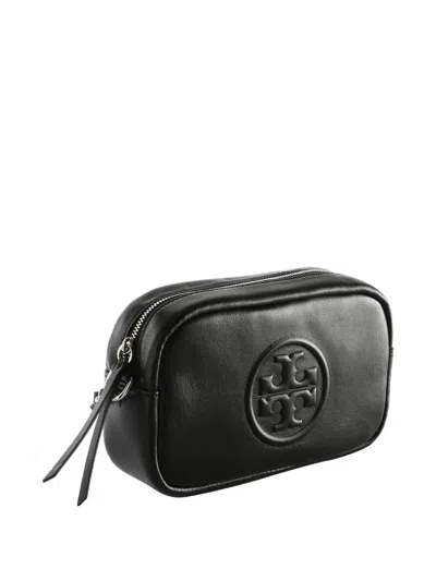 Tory Burch Mini Miller Leather Cross Body Bag In Black
