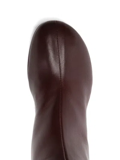 Officine Creative Leather Ankle Boots In Burgundy