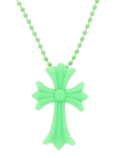Chrome Hearts Small Cross Necklace In Green