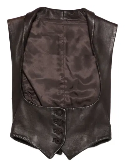 Pre-owned Romeo Gigli 1990s Buttoned Vest In Brown