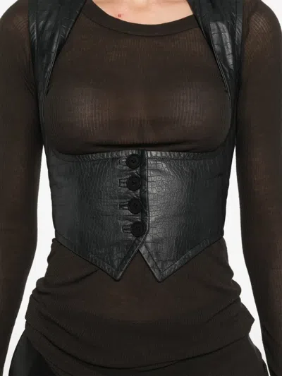 Pre-owned Romeo Gigli 1990s Buttoned Collared Vest In Black