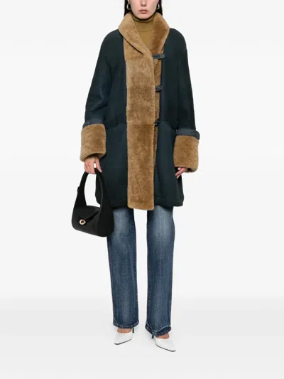 Pre-owned Romeo Gigli 1990s Buttoned Coat In Blue