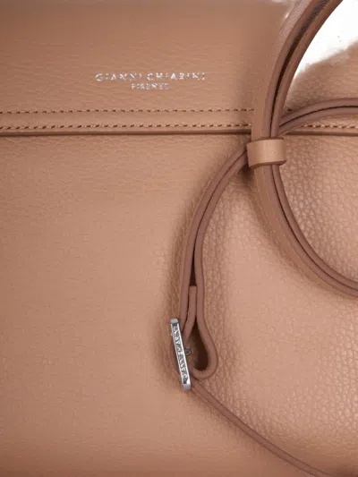 Gianni Chiarini Leather Cross Body Bag In Neutral
