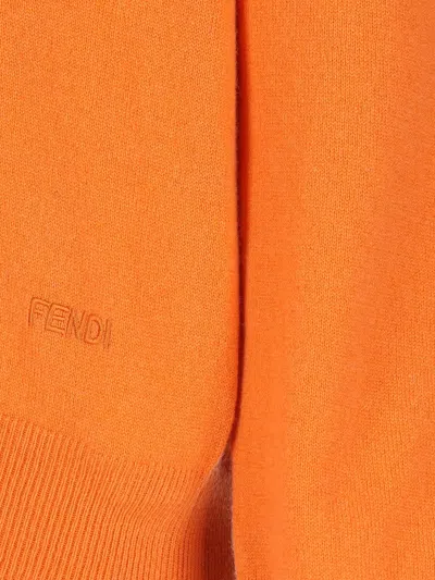Fendi Deep Flared Sleeve Jumper In Orange