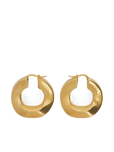 Jil Sander Hoop Earrings In Brown