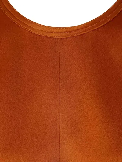 Victoria Beckham V-neck Short-sleeve Blouse In Orange