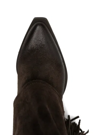 Metisse 55mm Fringe-detail Boots In Brown