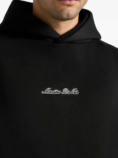 Manière De Voir Ollie Kangaroo-pocket Hoodie In Black