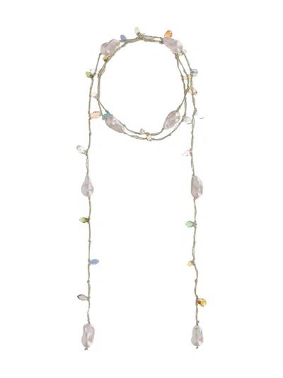 Mela Embellished Necklace In Brown