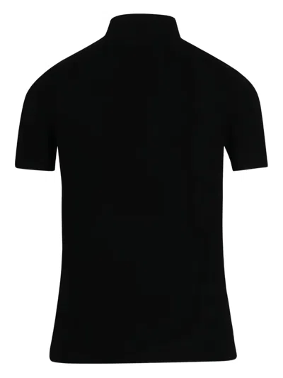Max Mara Funnel-neck Short-sleeve Top In Black