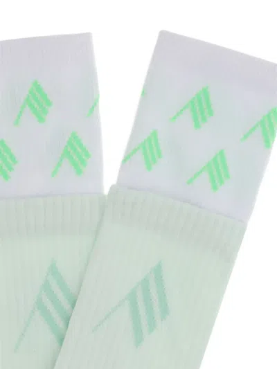 Attico Logo-detail Socks In Green