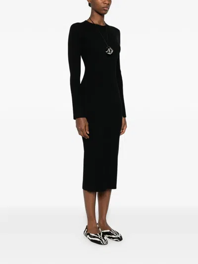 Ivory Paris Long-sleeve Dress In Black