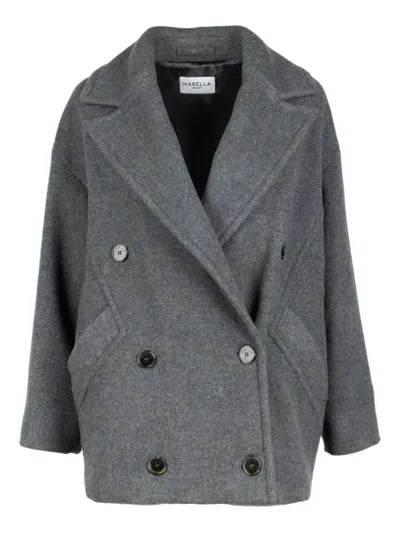 Marella Double-breasted Jacket In Gray