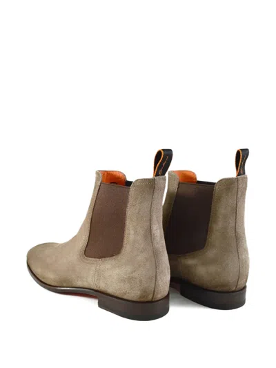 Santoni Archerboot Pull-tab Chelsea Boots In Brown