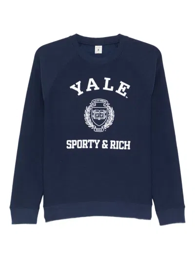 Sporty And Rich Graphic-print Sweatshirt In Blue