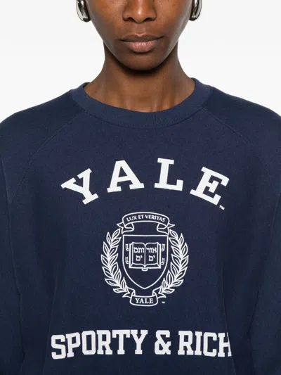 Sporty And Rich Graphic-print Sweatshirt In Blue