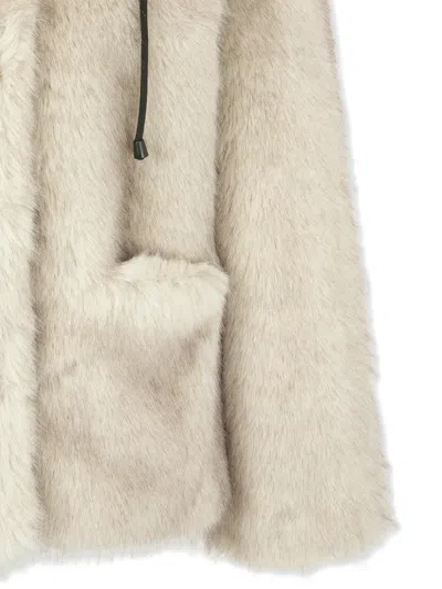 Studio Tomboy Faux-fur Hooded Jacket In Neutral