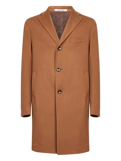 Tagliatore Cashmere Coat Featuring Notched Lapel In Brown
