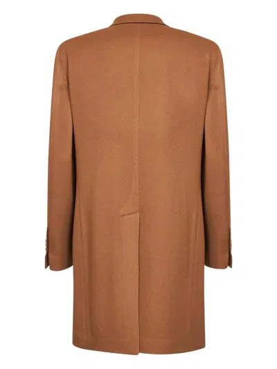 Tagliatore Cashmere Coat Featuring Notched Lapel In Brown