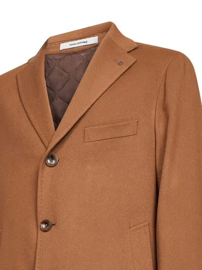 Tagliatore Cashmere Coat Featuring Notched Lapel In Brown