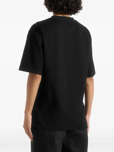 Manière De Voir Ari Logo-embroidered T-shirt In Black
