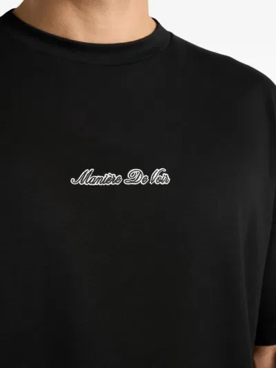 Manière De Voir Ari Logo-embroidered T-shirt In Black