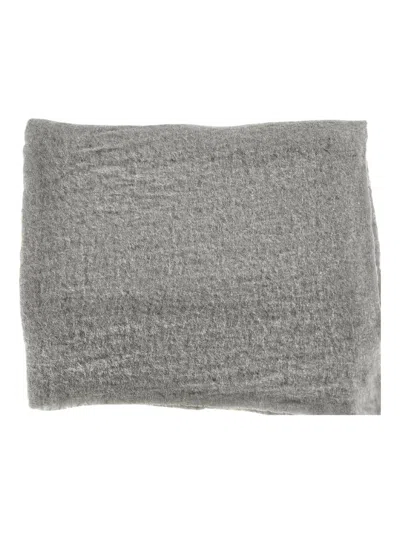 Botto Giuseppe Small Cashmere Scarf In Gray
