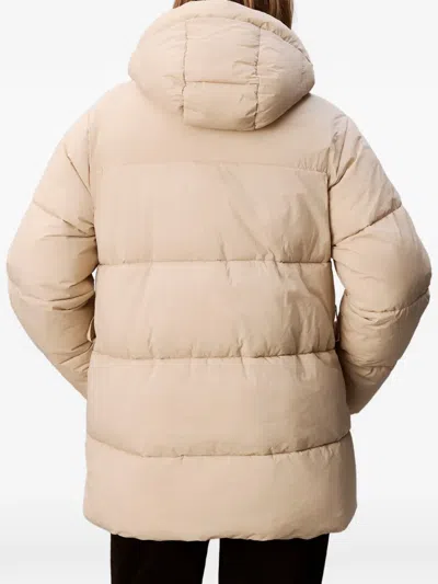 Calvin Klein Hooded Belted Jacket In Neutral