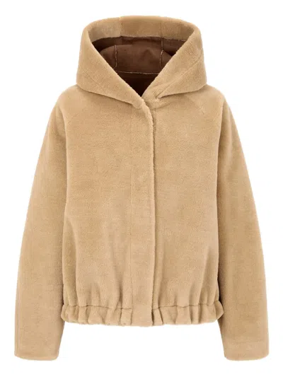 Studio Tomboy Reversible Hooded Jacket In Brown