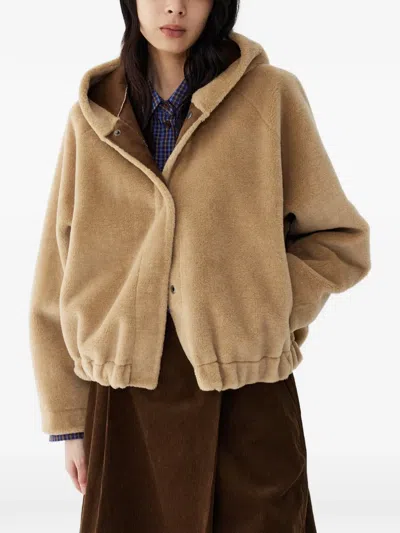 Studio Tomboy Reversible Hooded Jacket In Brown