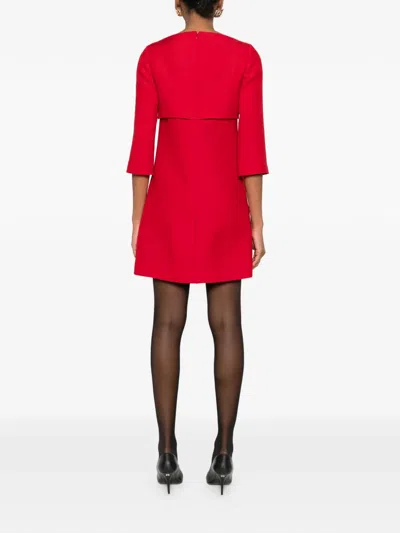 Valentino Bow-detail Mini Dress In Red
