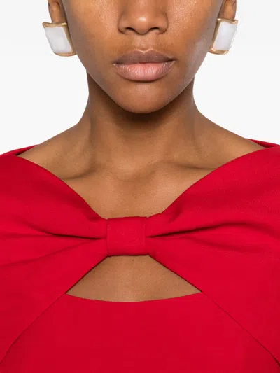 Valentino Bow-detail Mini Dress In Red