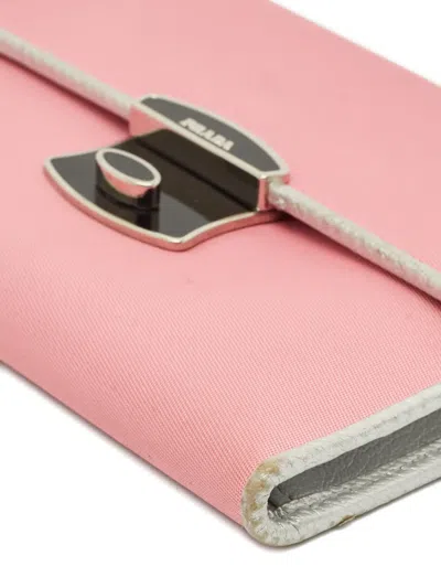 Pre-owned Prada Leather Wallet In Pink