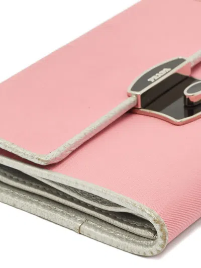 Pre-owned Prada Leather Wallet In Pink