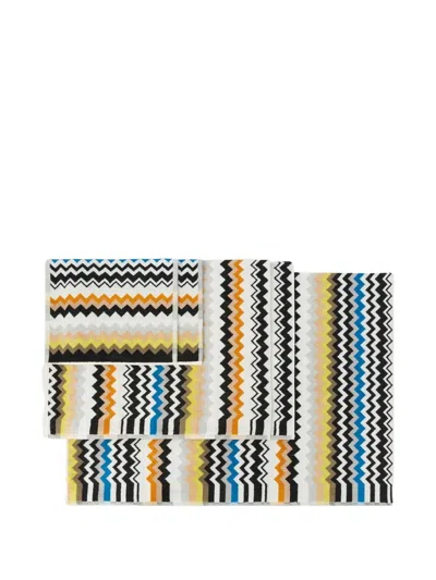 Missoni Zigzag Pattern Towels Set Of 5 In Multi