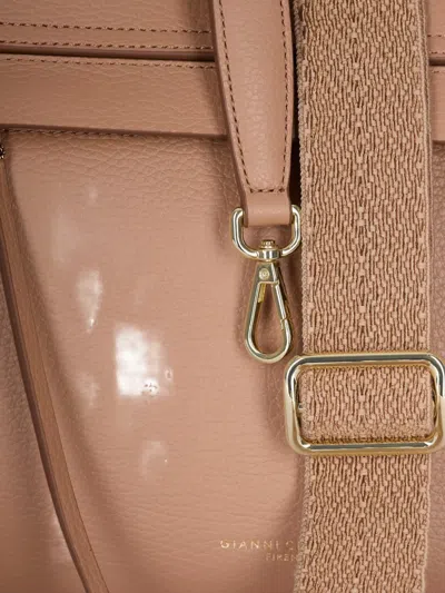 Gianni Chiarini Grained-leather Shoulder Bag In Pink