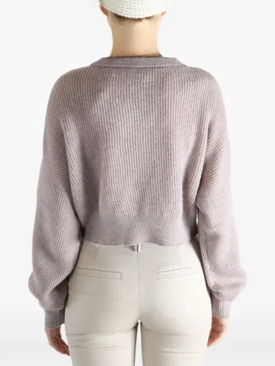 Brunello Cucinelli Ribbed-knit Sweater In Gray