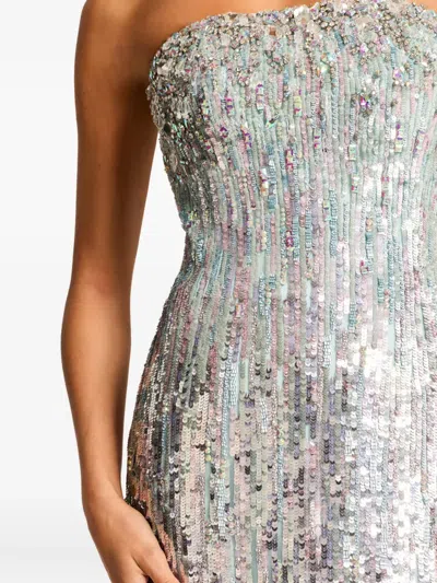 Jenny Packham Honesty Sequin-embellished Maxi Dress In Silver