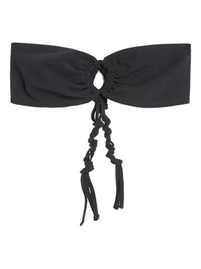 Jil Sander Tangle Knot-detail Bandeau Bikini Top In Black